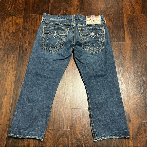 True Religion Ricky Big T Blue Straight Fit Denim Jeans size 36 Vintage Y2K - Picture 12 of 12